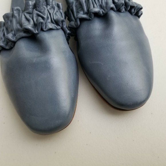 Terhi Polkki Victoria Ruffled Loafers Navy leather Size 37 New - Picture 4 of 7